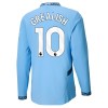 Officiële Voetbalshirt Manchester City Grealish 10 Thuis 2024-25 Lange Mouw - Heren